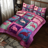 Set di Biancheria da Letto Quilted 3 Pezzi Flamingo Paradise