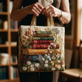 Borsa a Spalla Trapuntata con Motivo Floreale - Design Artistico