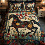 Set di Biancheria da Letto Artistica a Tema Cavallo in 3 Pezzi